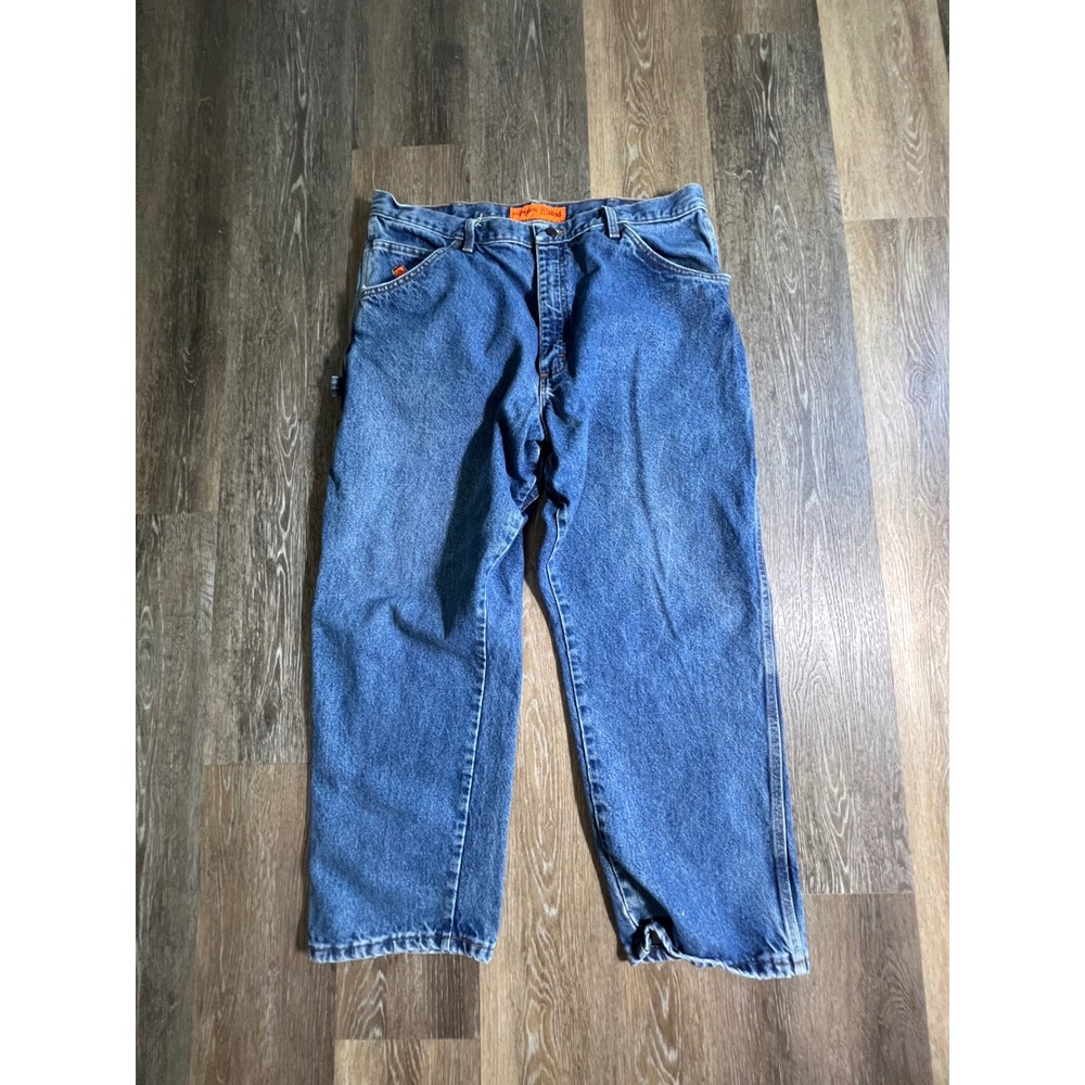 Wrangler Riggs FR Jeans Mens 40x30 Blue Flame‎ Resistant Workwear Carpenter